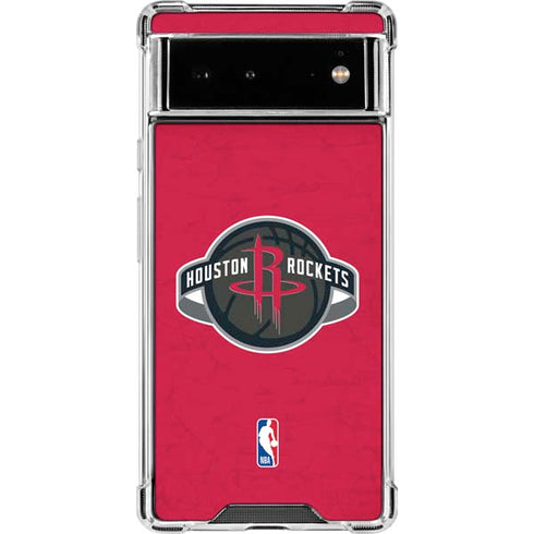 NBA Houston Rockets Distressed Google Pixel 6 Clear Case